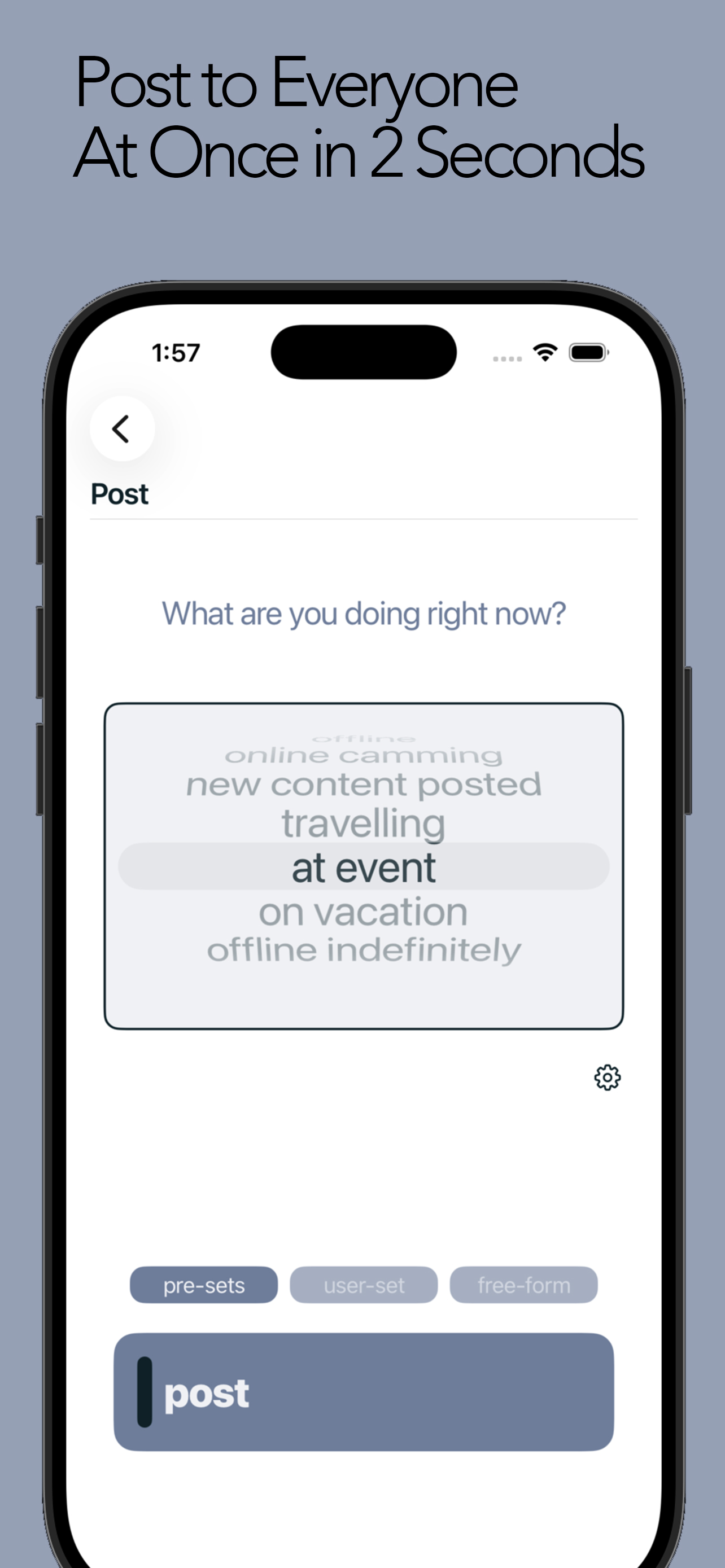 Posting a status in fanhalo